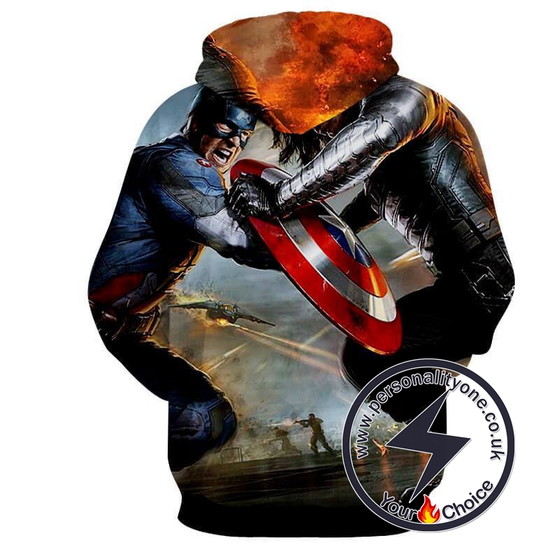 CAPTAIN AMERICA VS WINTER SOLDIER 3D Hoodies - CAPTAIN AMERICA 3D